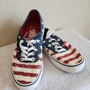 Vans Sneakers in Red, White & Blue Flag Print